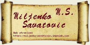 Miljenko Savatović vizit kartica